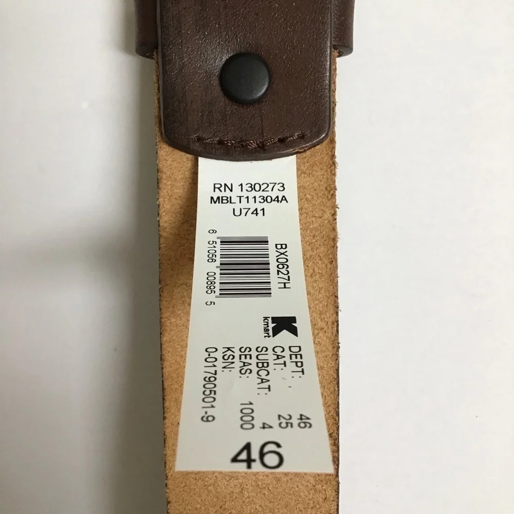 Wrangler EAGLE Leather Belt SZ 46 Western Men Embossed 100% Brown Tan Rodeo NEW